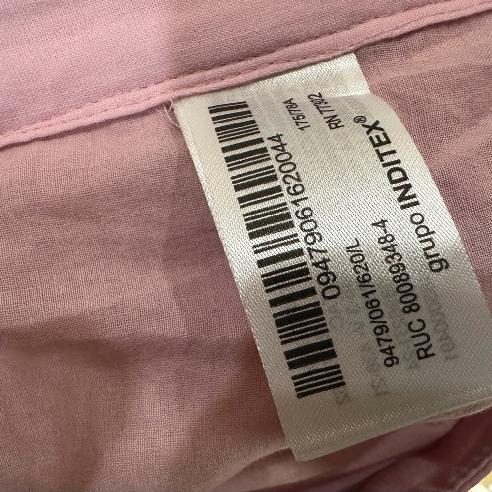Zara ZW Collection Flared Cotton Midi Skirt Pink Pleated High Waist Flowy Large - Picture 4 of 8